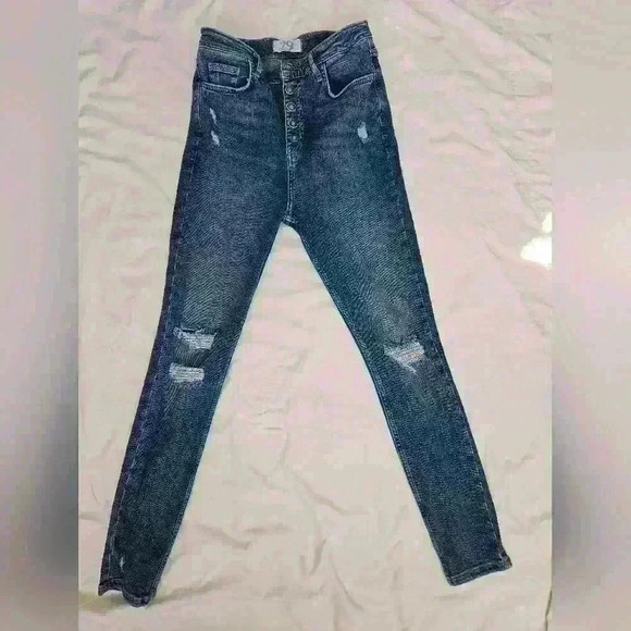 Sabrina Distressed Indigo Super Skinny Jeans Size - Picture 1 of 9
